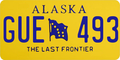 AK license plate GUE493