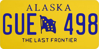 AK license plate GUE498