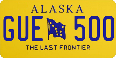 AK license plate GUE500