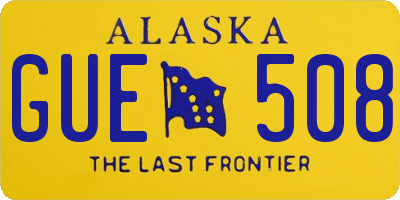 AK license plate GUE508