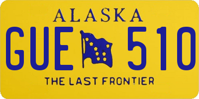 AK license plate GUE510