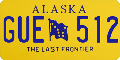 AK license plate GUE512