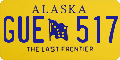 AK license plate GUE517