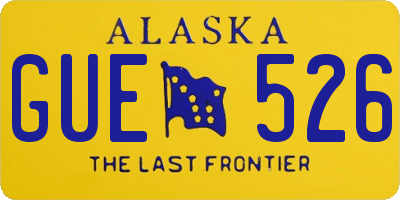 AK license plate GUE526