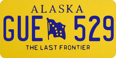 AK license plate GUE529
