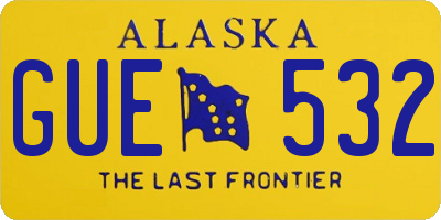 AK license plate GUE532