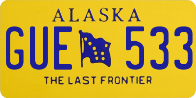 AK license plate GUE533