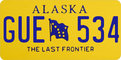 AK license plate GUE534