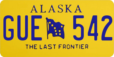 AK license plate GUE542