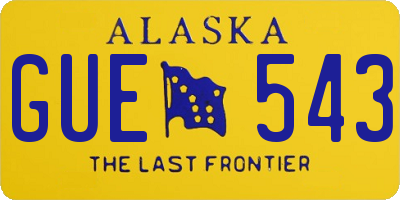 AK license plate GUE543