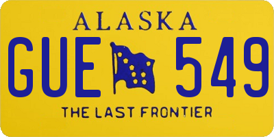 AK license plate GUE549