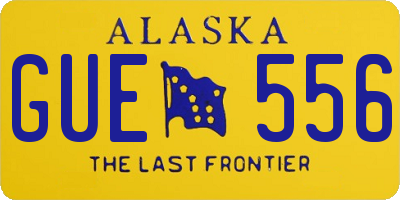 AK license plate GUE556