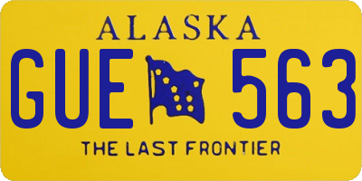 AK license plate GUE563