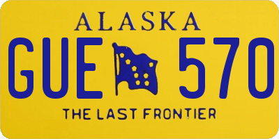 AK license plate GUE570