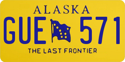 AK license plate GUE571
