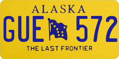 AK license plate GUE572