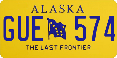 AK license plate GUE574