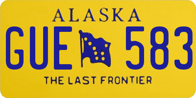 AK license plate GUE583