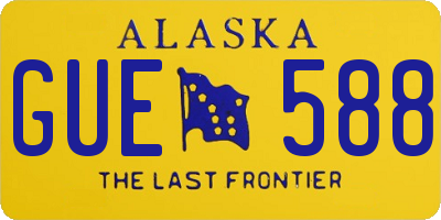 AK license plate GUE588