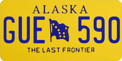 AK license plate GUE590