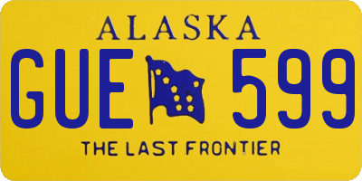 AK license plate GUE599