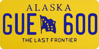 AK license plate GUE600