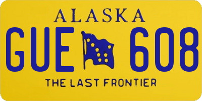 AK license plate GUE608