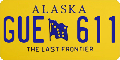 AK license plate GUE611