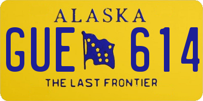 AK license plate GUE614