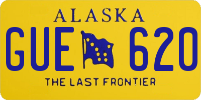 AK license plate GUE620