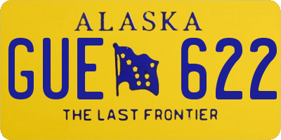 AK license plate GUE622
