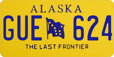 AK license plate GUE624