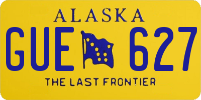 AK license plate GUE627