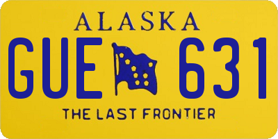 AK license plate GUE631