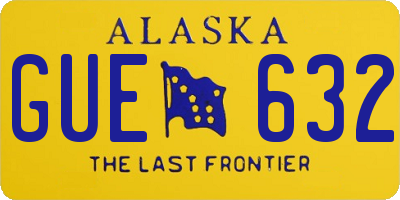 AK license plate GUE632
