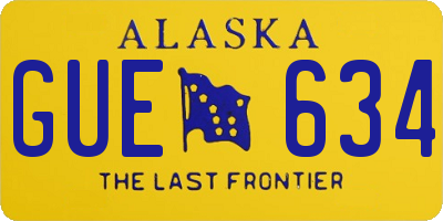 AK license plate GUE634