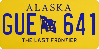 AK license plate GUE641