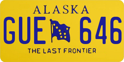 AK license plate GUE646