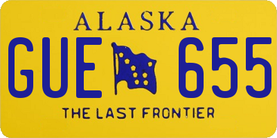 AK license plate GUE655