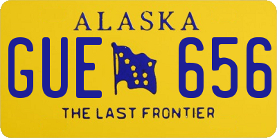 AK license plate GUE656