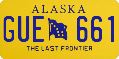 AK license plate GUE661