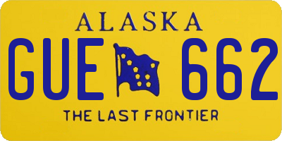 AK license plate GUE662
