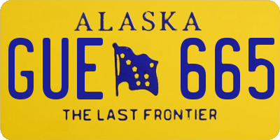 AK license plate GUE665