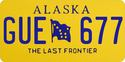 AK license plate GUE677