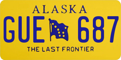 AK license plate GUE687