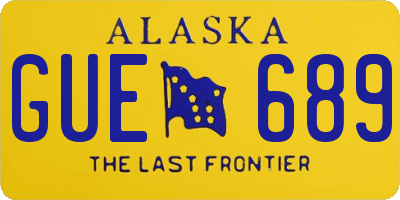 AK license plate GUE689