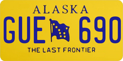 AK license plate GUE690