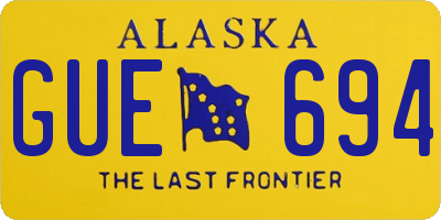 AK license plate GUE694