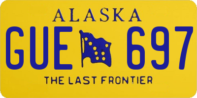 AK license plate GUE697