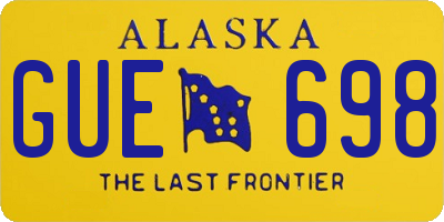 AK license plate GUE698